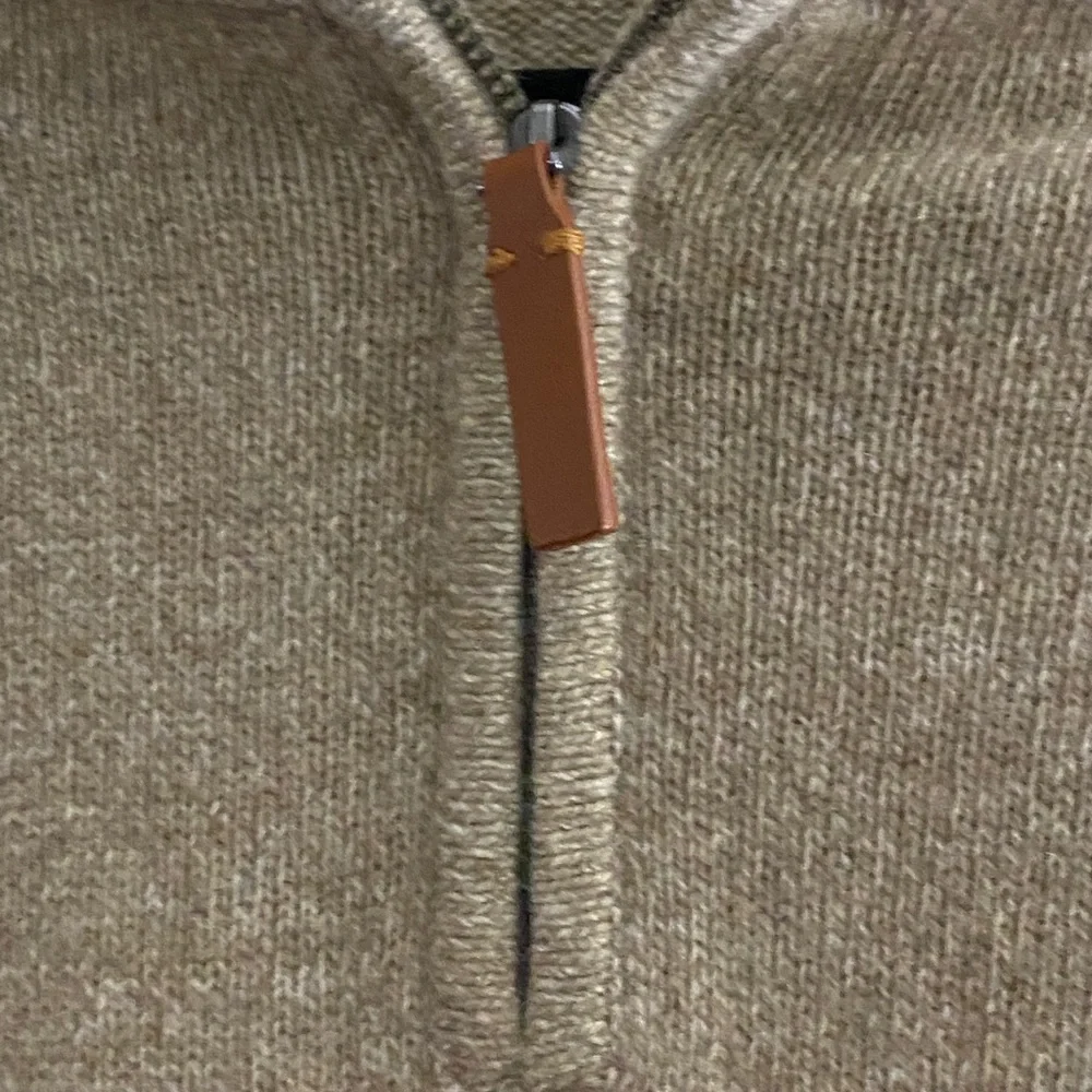 Banana Republic‎ Men's Tan ZipUp Sweater 80% MERINO WOOL BLEND GOOD CONDITION